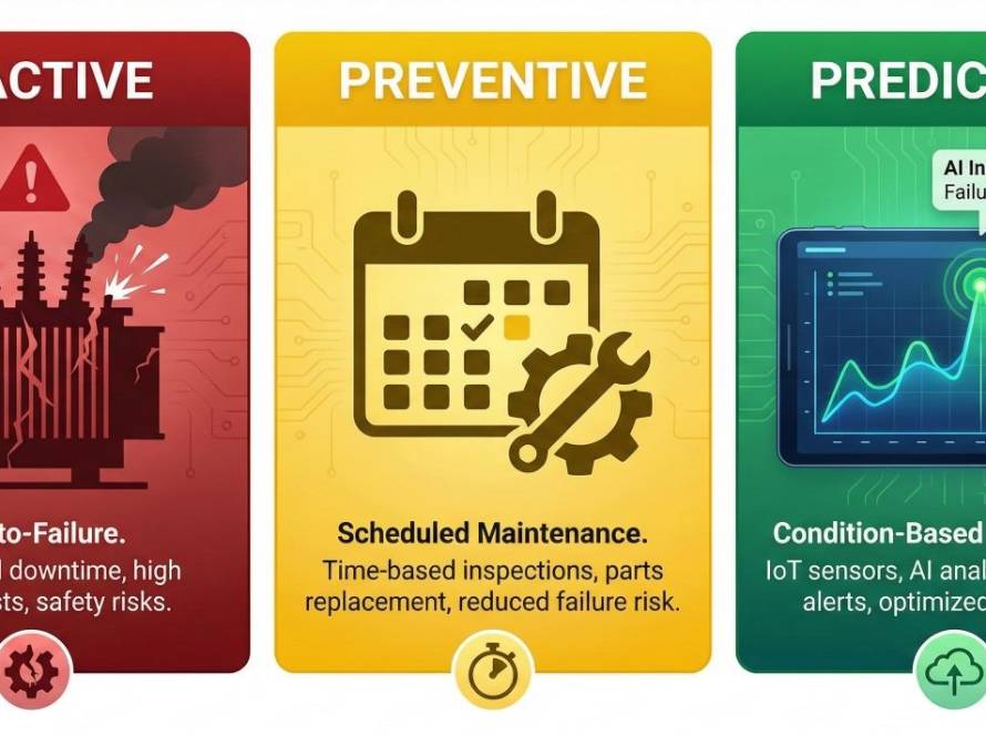 An electrical substation representing assets for predictive maintenance.